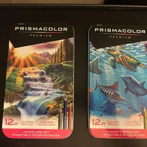 Prismacolor Premier (24) Colored Pencils(12) Landscape Set & (12) Under the Sea